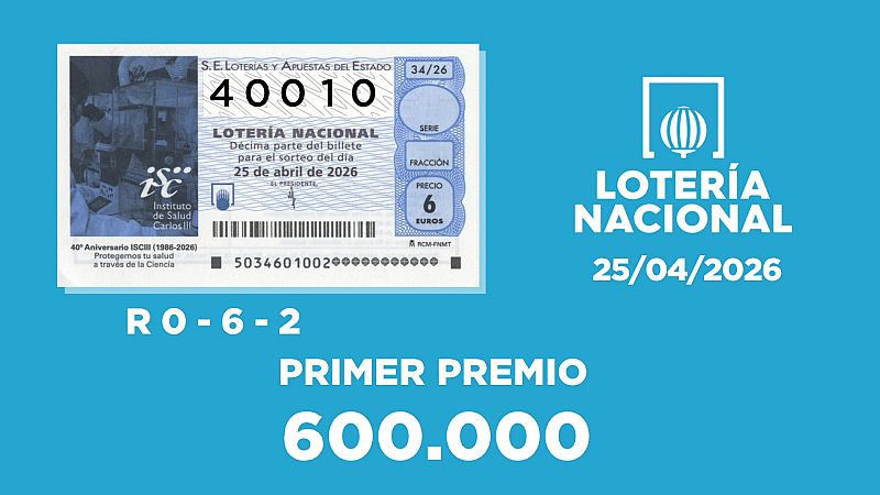 Sorteo de la Lotería Nacional del 25/04/2026 - Ver ahora