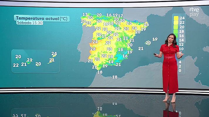 El tiempo - Probables chubascos y tormentas en zonas de montaña del interior, del tercio sur, meseta norte, en los Pirineos y en Melilla