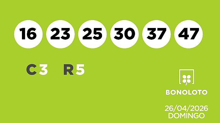 SELAE - Sorteo de la Lotería Bonoloto del 26/04/2026