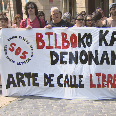 Telenorte - País Vasco - Los artistas callejeros de Bilbao han iniciado un calendario de movilizaciones por la nueva ordenanza