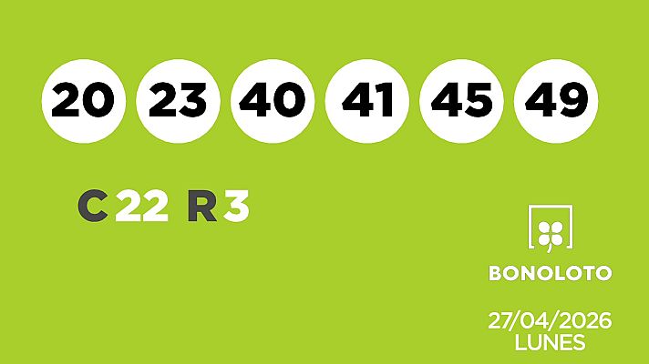 SELAE - Sorteo de la Lotería Bonoloto del 27/04/2026