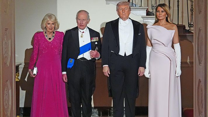 Telediario 1 - Carlos III intenta rebajar la tensión con Trump en su visita a EE.UU.