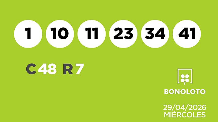 SELAE - Sorteo de la Lotería Bonoloto del 29/04/2026