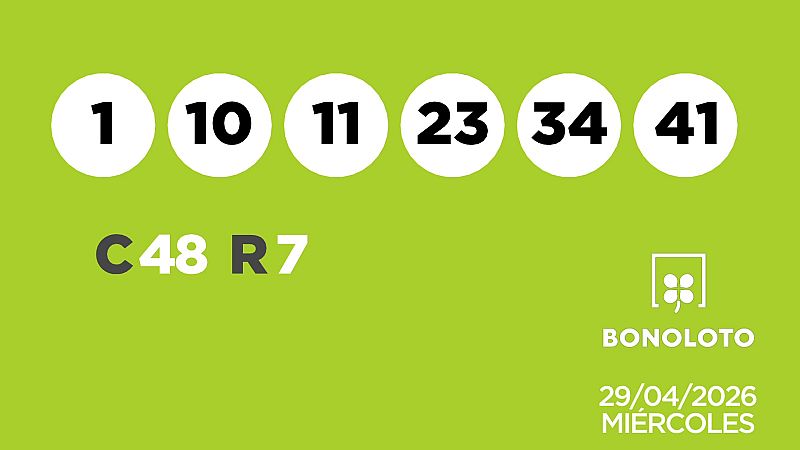 Sorteo de la Lotería Bonoloto del 29/04/2026 - Ver ahora