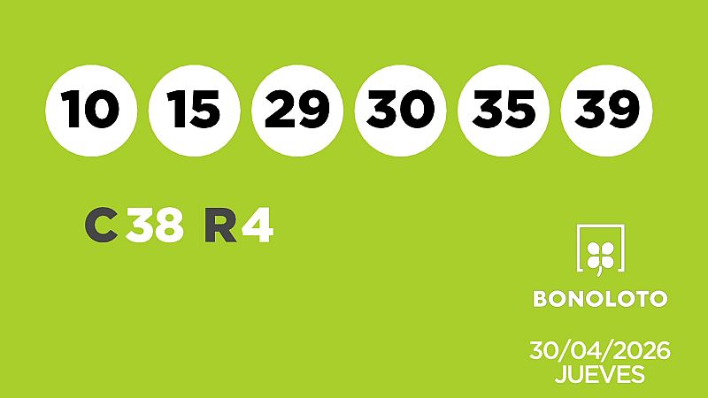 Sorteo de la Lotería Bonoloto del 30/04/2026 - Ver ahora