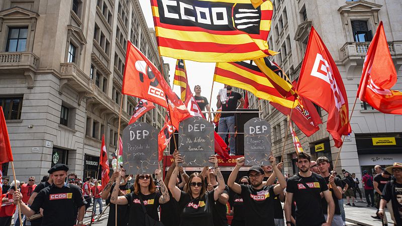 Representació política a la manifestació de l'1 de Maig