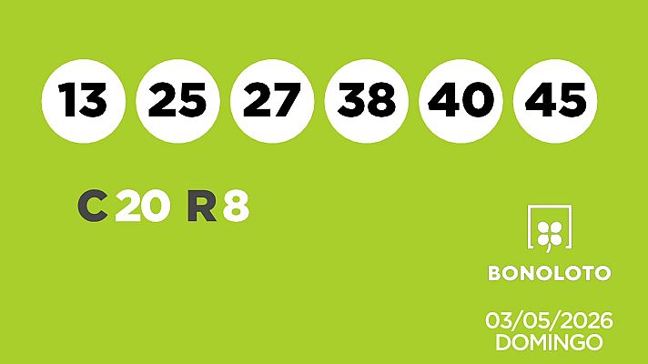 SELAE - Sorteo de la Lotería Bonoloto del 03/05/2026