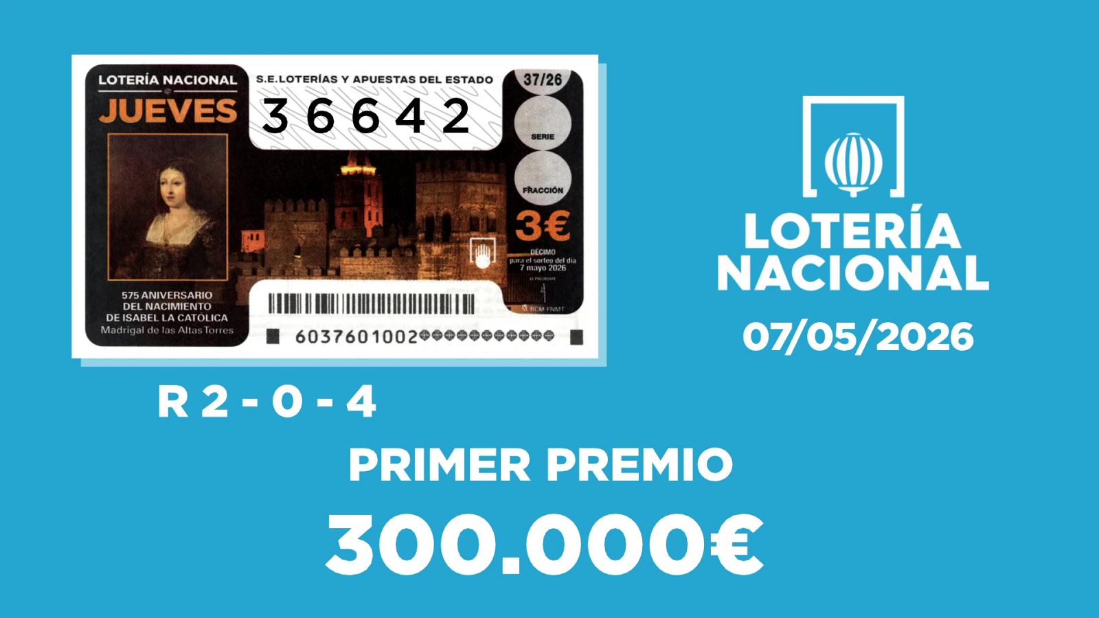 Sorteo de la Lotería Nacional del 07/05/2026 - Ver ahora