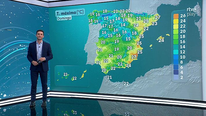El tiempo - Las máximas descenderán en la mayor parte del tercio occidental peninsular