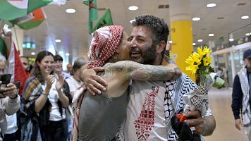 El activista de la flotilla Abu Keshek llega a Espa�a tras su detenci�n en Israel: "Volver� a hacer las maletas"