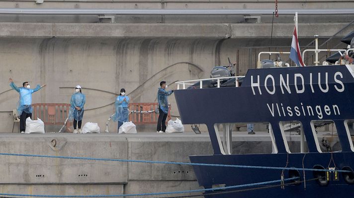 Telediario 2 - El MV Hondius y el puerto de Granadilla se desinfectarán tras el fin de la evacuación