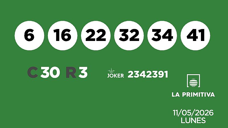 Sorteo de la Lotería Primitiva y Joker del 11/05/2026 - Ver ahora
