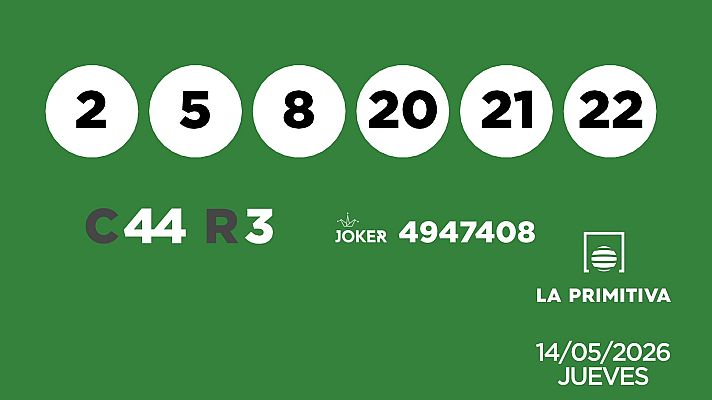 SELAE - Sorteo de la Lotería Primitiva y Joker del 14/05/2026