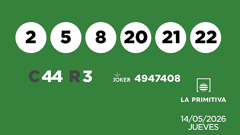 Sorteo de la Lotería Primitiva y Joker del 14/05/2026 - Ver ahora