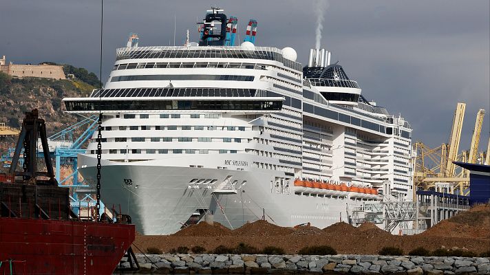 Telediario 1 - Barcelona quiere eliminar las escalas de cruceros y plantea duplicar la tasa turística
