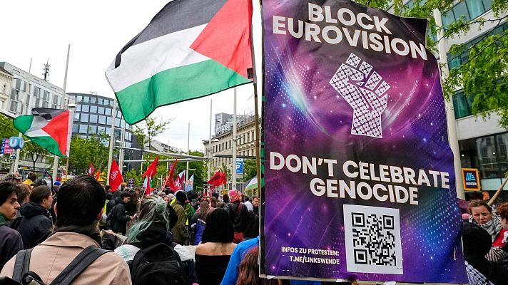 Telediario Fin de Semana - Así ha llegado Eurovisión a su edición más tensa: cinco países retirados, pérdida de audiencia y protestas ante el festival