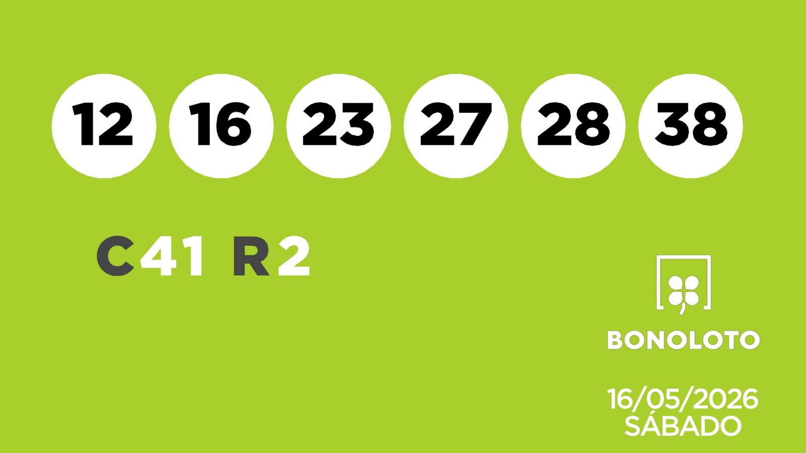 Sorteo de la Lotería Bonoloto del 16/05/2026 - Ver ahora