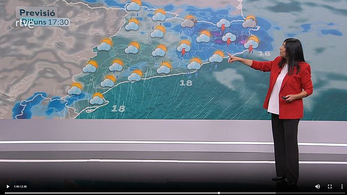 El temps - Dilluns de tempestes fortes i fresca. A partir de dimarts menys ruixats i més calor