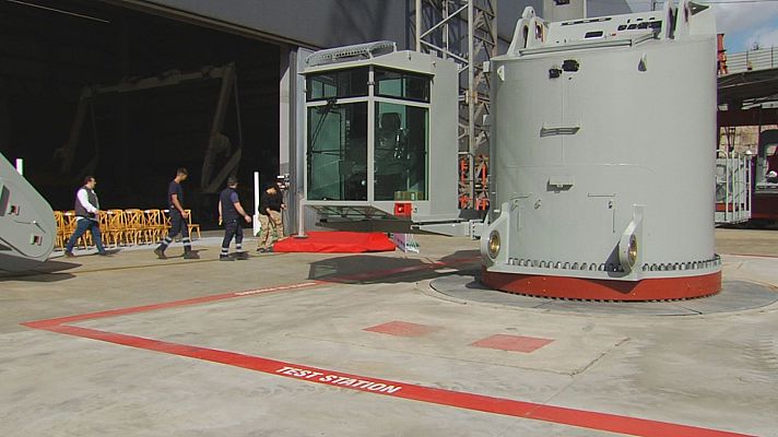 Telexornal - Galicia - Industrias Ferri presenta o maior banco de probas da industria naval de Europa