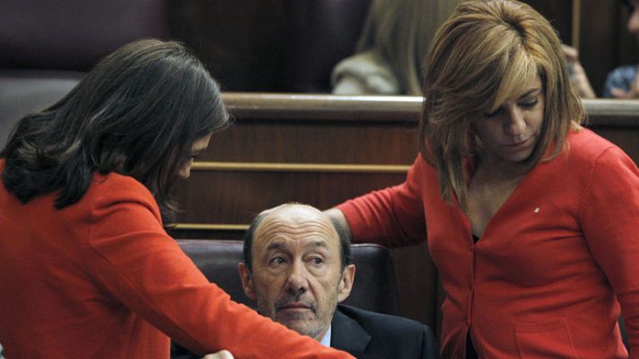 Telediario 1 - Rubalcaba habla sobre las tensiones con los socialistas gallegos