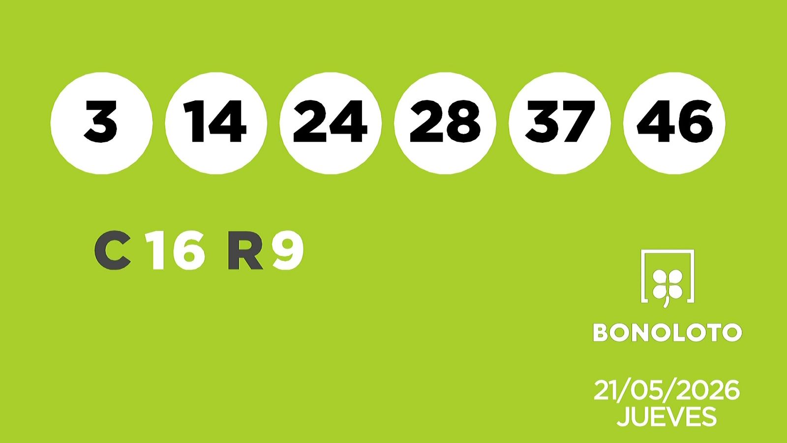 Sorteo de la Lotería Bonoloto del 21/05/2026 - Ver ahora