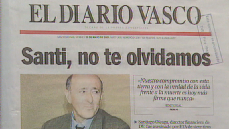 Se cumplen 25 años del asesinato de Santiago Oleaga, director financiero de ‘El diario vasco’, a manos de ETA en San Sebastián  | RTVE Play - Ver ahora
