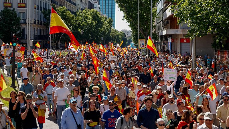 Marcha en Madrid para pedir la dimisión de Sánchez y nuevas elecciones - Fin de semana 24h | Ver