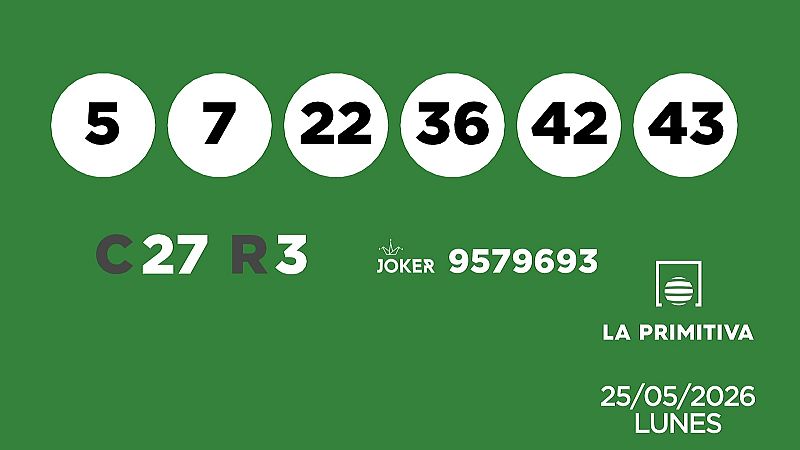 Sorteo de la Lotería Primitiva y Joker del 25/05/2026 - Ver ahora