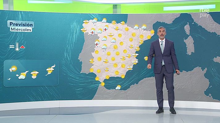 El tiempo - Máximas que superarán los 34-36 grados en Canarias orientales, suroeste peninsular, Ebro y Cantábrico