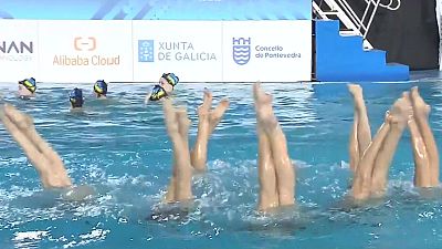 A elite da natación artística compite en Pontevedra. Esta fin de semana celébrase a Copa do Mundo