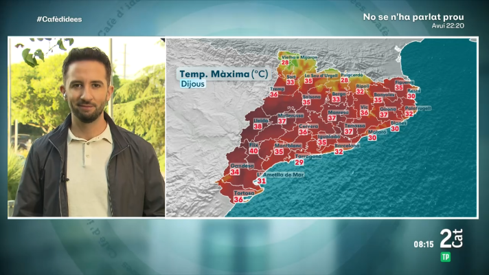 El temps - Pic de calor tòrrida amb possibles rècords i els primers 40 ºC de l'any a Ponent a i a l'Ebre