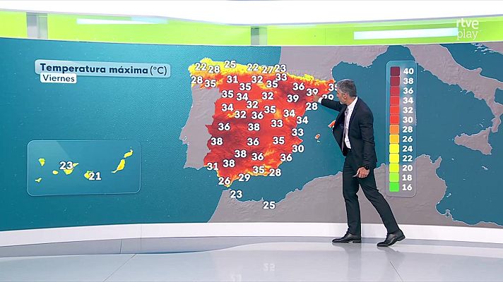 El tiempo - Máximas que superarán los 34-36 grados en el cuadrante suroeste y en el tercio nordeste peninsular