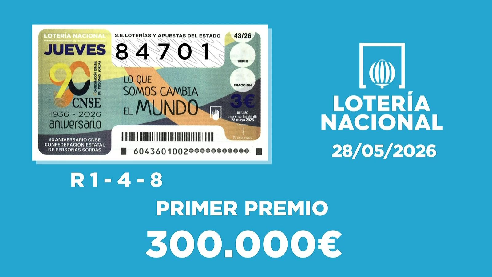 Sorteo de la Lotería Nacional del 28/05/2026 - Ver ahora