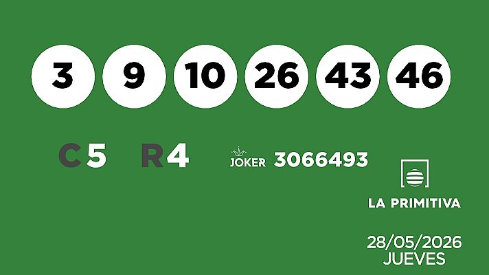SELAE - Sorteo de la Lotería Primitiva y Joker del 28/05/2026