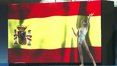 Ejercicio de solo libre de Iris Tió en la Copa del Mundo de Natación Artística de Pontevedra