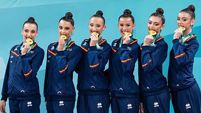 Espa�a se cuelga el oro en la final de cinco pelotas de los Europeos de gimnasia r�tmica