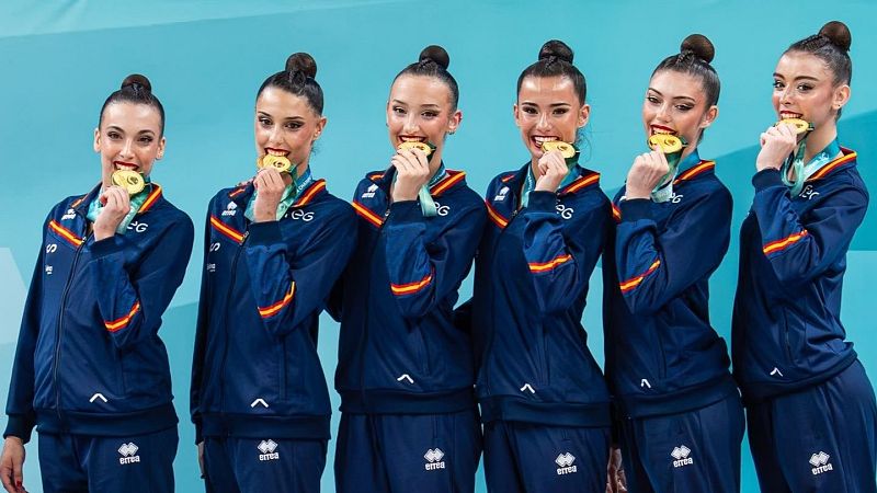 España se cuelga el oro en el ejercicio de cinco pelotas en el Europeo de rítmica - Gimnasia rítmica | Ver