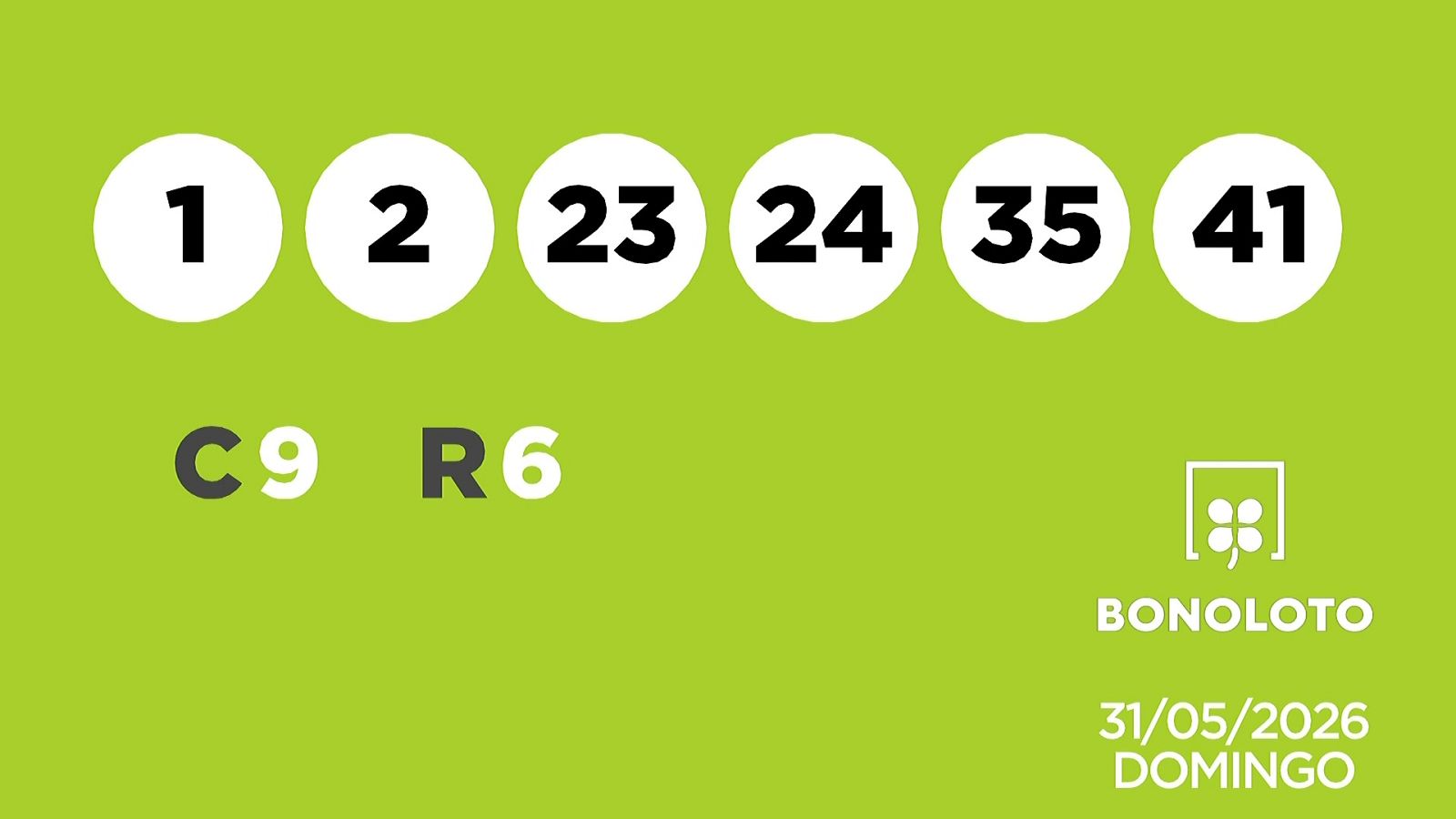 Sorteo de la Lotería Bonoloto del 31/05/2026 - Ver ahora