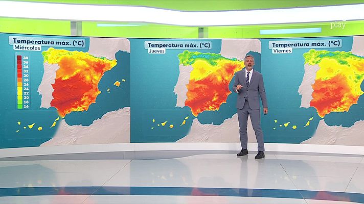 El tiempo - Temperaturas que superarán los 34-36 grados en la mayor parte de interiores de la mitad sur peninsular 