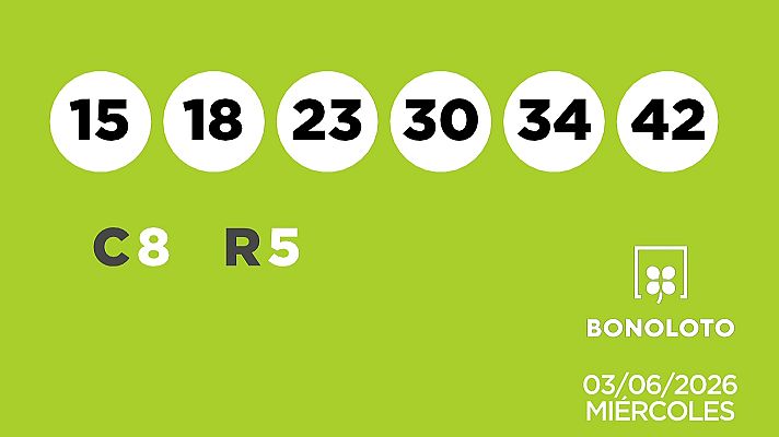 SELAE - Sorteo de la Lotería Bonoloto del 03/06/2026