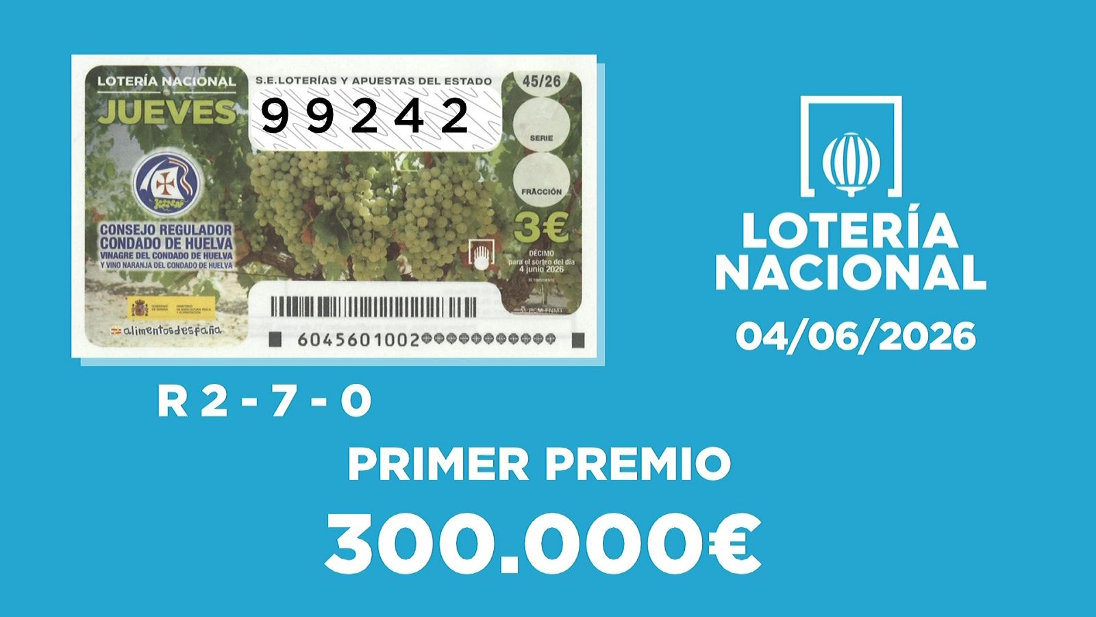 Sorteo de la Lotería Nacional del 04/06/2026 - Ver ahora