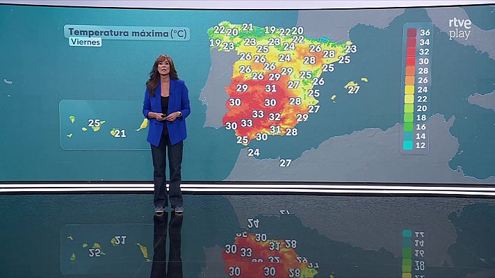 El tiempo - Temperaturas máximas superiores a 35 grados en zonas bajas de la mitad sur mediterránea