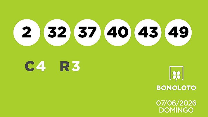 SELAE - Sorteo de la Lotería Bonoloto del 07/06/2026