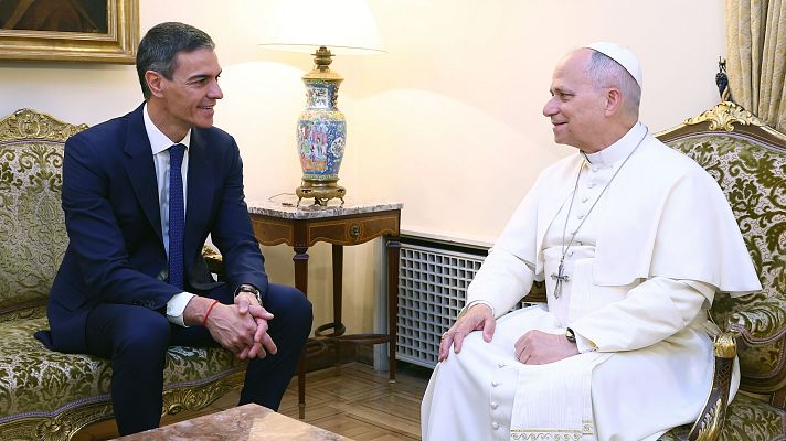 El presidente del Gobierno, Pedro Sánchez, se reune con el papa León XIV en la sede de la Nunciatura Apostólica