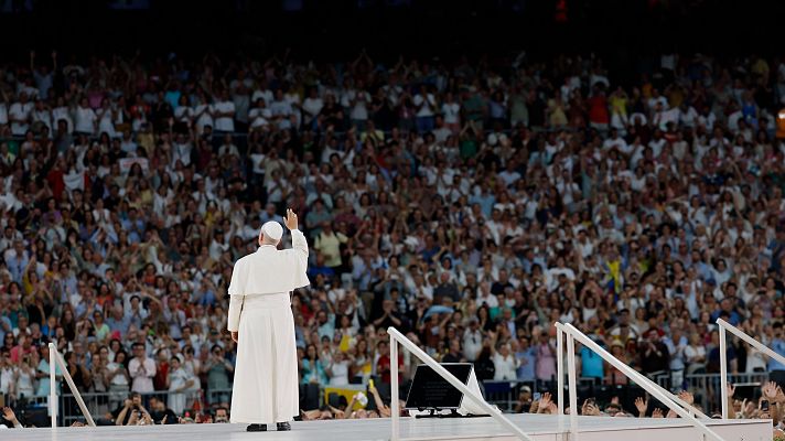 Papa León XIV en el Santiago Bernabéu