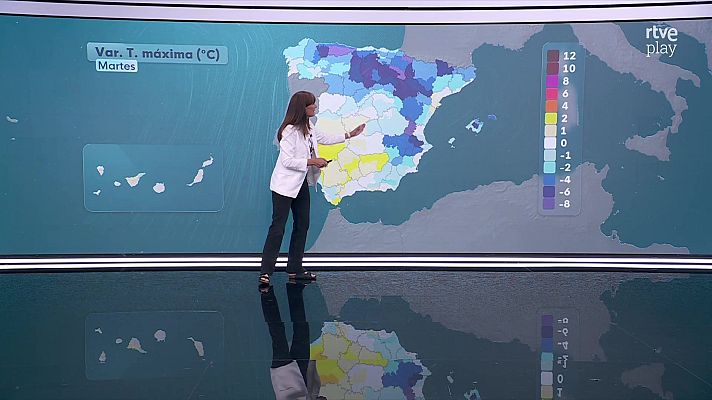 El tiempo - Temperaturas máximas en descenso en el Cantábrico oriental y alto Ebro