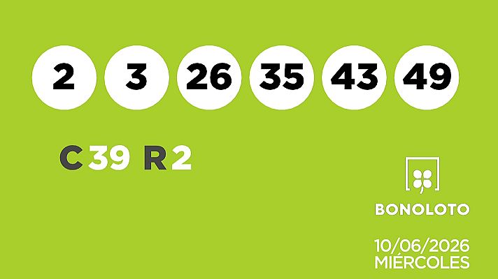 SELAE - Sorteo de la Lotería Bonoloto del 10/06/2026