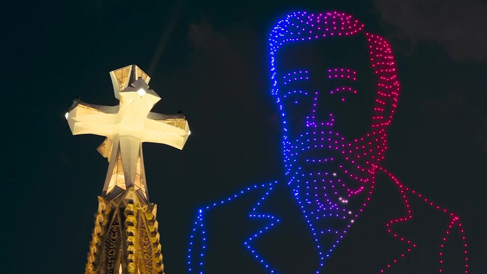 Benedicció i inauguració de la torre de Jesucrist de la Sagrada Família