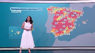 Máximas superiores a 35 grados en los valles del Tajo y del Guadiana y a 36-38 grados en el valle del Ebro
