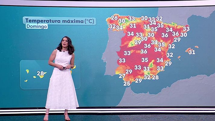 El tiempo - Máximas superiores a 35 grados en los valles del Tajo y del Guadiana y a 36-38 grados en el valle del Ebro